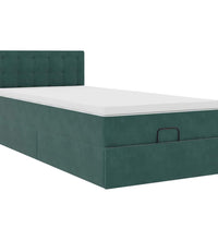 Ottoman-Bett mit Matratze Dunkelgrün 80x200 cm Samt