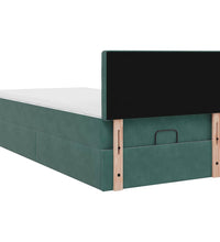Ottoman-Bett mit Matratze Dunkelgrün 80x200 cm Samt