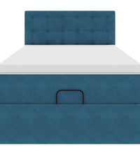 Ottoman-Bett mit Matratze Dunkelblau 80x200 cm Samt