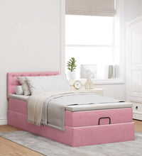 Ottoman-Bett mit Matratze Rosa 80x200 cm Samt