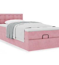 Ottoman-Bett mit Matratze Rosa 80x200 cm Samt