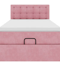 Ottoman-Bett mit Matratze Rosa 80x200 cm Samt