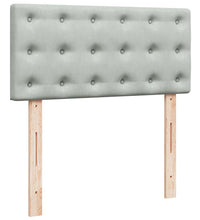 Ottoman-Bett mit Matratze Hellgrau 90x190 cm Samt