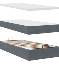 Ottoman-Bett mit Matratze Dunkelgrau 90x190 cm Samt