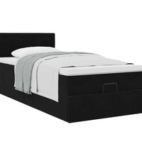 Ottoman-Bett mit Matratze Schwarz 90x190 cm Samt