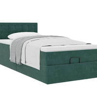 Ottoman-Bett mit Matratze Dunkelgrün 90x190 cm Samt