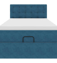 Ottoman-Bett mit Matratze Dunkelblau 90x190 cm Samt