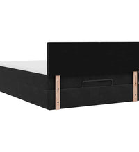 Ottoman-Bett mit Matratze Dunkelblau 90x190 cm Samt