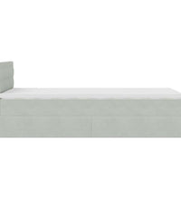 Ottoman-Bett mit Matratze Hellgrau 90x200 cm Samt