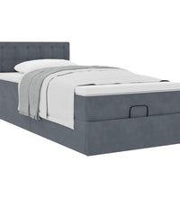 Ottoman-Bett mit Matratze Dunkelgrau 90x200 cm Samt