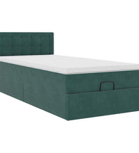 Ottoman-Bett mit Matratze Dunkelgrün 90x200 cm Samt