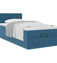 Ottoman-Bett mit Matratze Dunkelblau 90x200 cm Samt