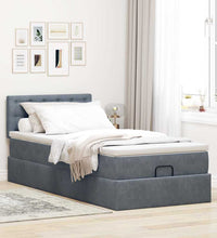Ottoman-Bett mit Matratze Dunkelgrau 100x200 cm Samt