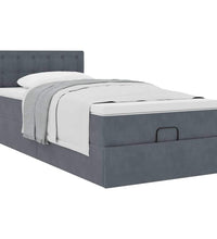 Ottoman-Bett mit Matratze Dunkelgrau 100x200 cm Samt