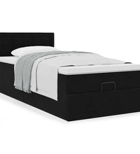 Ottoman-Bett mit Matratze Schwarz 100x200 cm Samt