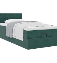 Ottoman-Bett mit Matratze Dunkelgrün 100x200 cm Samt