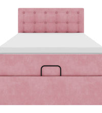 Ottoman-Bett mit Matratze Rosa 100x200 cm Samt