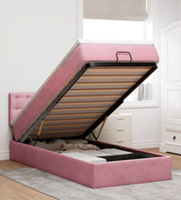 Ottoman-Bett mit Matratze Rosa 100x200 cm Samt