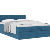 Ottoman-Bett mit Matratze Dunkelblau 140x200 cm Samt