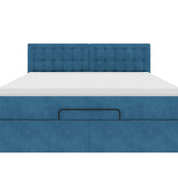 Ottoman-Bett mit Matratze Dunkelblau 140x200 cm Samt