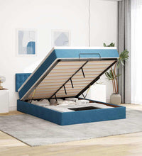 Ottoman-Bett mit Matratze Dunkelblau 140x200 cm Samt