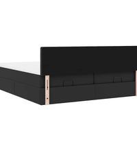 Ottoman-Bett mit Matratzen Schwarz 160x200 cm Kunstleder