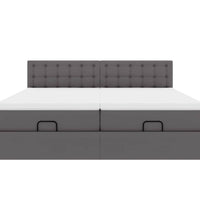 Ottoman-Bett mit Matratzen Grau 160x200 cm Kunstleder