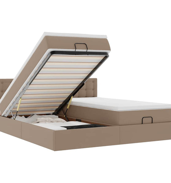 Ottoman-Bett mit Matratzen Cappuccino 160x200cm Kunstleder