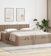 Ottoman-Bett mit Matratzen Cappuccino 160x200cm Kunstleder