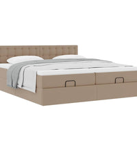 Ottoman-Bett mit Matratzen Cappuccino 160x200cm Kunstleder