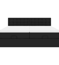 Ottoman-Bett mit Matratzen Schwarz 180x200 cm Kunstleder