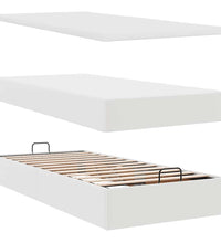 Ottoman-Bett mit Matratzen Weiß 180x200 cm Kunstleder