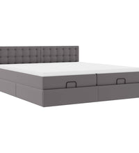 Ottoman-Bett mit Matratzen Grau 180x200 cm Kunstleder