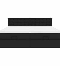 Ottoman-Bett mit Matratzen Schwarz 200x200 cm Kunstleder