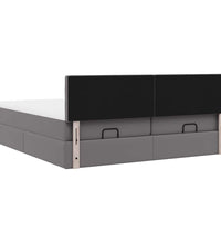 Ottoman-Bett mit Matratzen Grau 200x200 cm Kunstleder