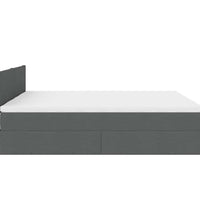 Ottoman-Bett mit Matratzen Dunkelgrau 160x200 cm Stoff