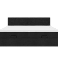 Ottoman-Bett mit Matratzen Schwarz 160x200 cm Stoff