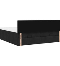 Ottoman-Bett mit Matratzen Schwarz 160x200 cm Stoff