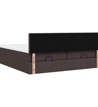 Ottoman-Bett mit Matratzen Dunkelbraun 160x200 cm Stoff
