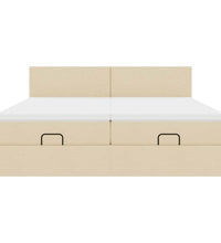 Ottoman-Bett mit Matratzen Creme 160x200 cm Stoff