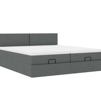 Ottoman-Bett mit Matratzen Dunkelgrau 180x200 cm Stoff