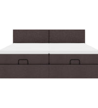 Ottoman-Bett mit Matratzen Dunkelbraun 180x200 cm Stoff