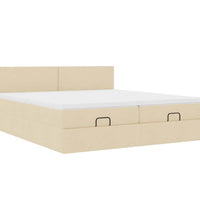 Ottoman-Bett mit Matratzen Creme 180x200 cm Stoff