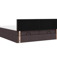 Ottoman-Bett mit Matratzen Dunkelbraun 200x200 cm Stoff