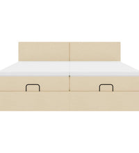 Ottoman-Bett mit Matratzen Creme 200x200 cm Stoff