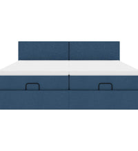 Ottoman-Bett mit Matratzen Blau 200x200 cm Stoff