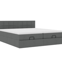 Ottoman-Bett mit Matratzen Dunkelgrau 160x200 cm Stoff