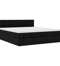 Ottoman-Bett mit Matratzen Schwarz 160x200 cm Stoff