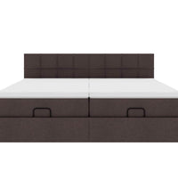 Ottoman-Bett mit Matratzen Dunkelbraun 180x200 cm Stoff