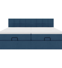 Ottoman-Bett mit Matratzen Blau 180x200 cm Stoff